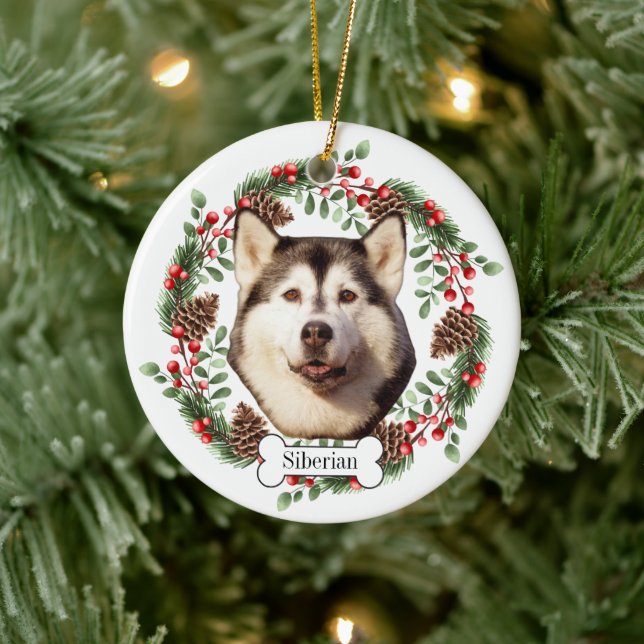 Siberian Husky dog Ceramic Tree Decoration (Tree)