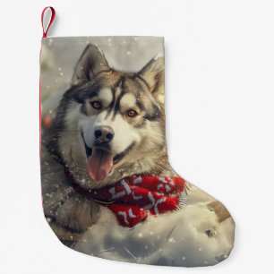 Siberian Husky Dog Christmas Festive Small Christmas Stocking