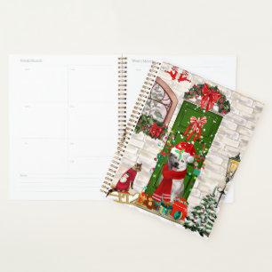 Siberian Husky Dog Christmas  Planner