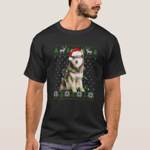 Siberian Husky Dog Christmas Tree Lights Puppy Dog T-Shirt
