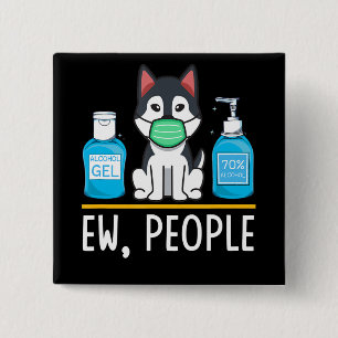 Siberian Husky Dog Face Mask And Hand Wash 15 Cm Square Badge