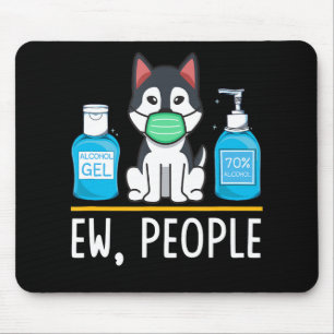 Siberian Husky Dog Face Mask And Hand Wash Mouse Mat