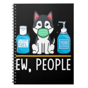 Siberian Husky Dog Face Mask And Hand Wash Notebook
