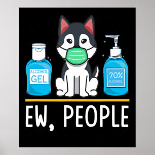 Siberian Husky Dog Face Mask And Hand Wash Poster