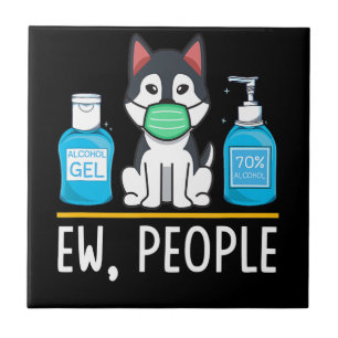 Siberian Husky Dog Face Mask And Hand Wash Tile