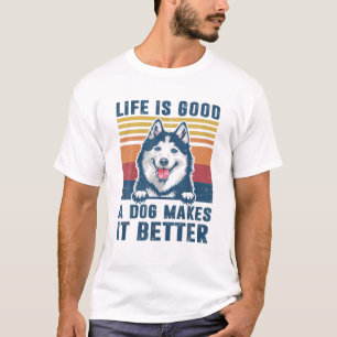 Siberian Husky Dog Gifts Funny Dog Dad Mum Men Wom T-Shirt