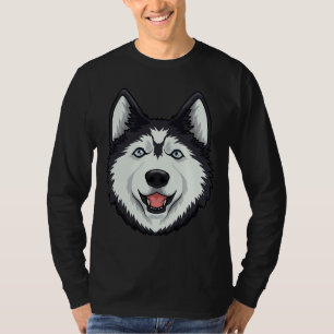 Siberian Husky Dog Head Siberian Husky Dog T-Shirt