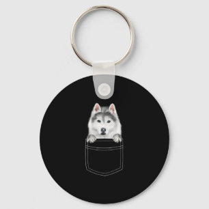 Siberian Husky Dog In Pocket Funny Dog Lover Gift Key Ring