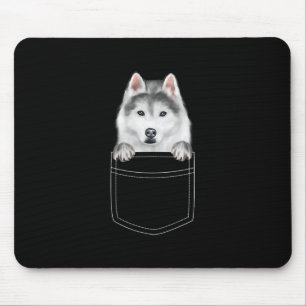 Siberian Husky Dog In Pocket Funny Dog Lover Gift Mouse Mat