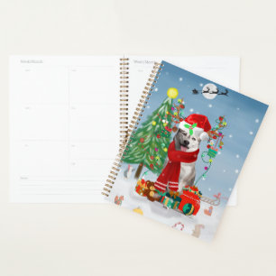 Siberian Husky Dog in Snow Christmas Planner