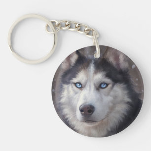 Siberian Husky Dog Key Ring