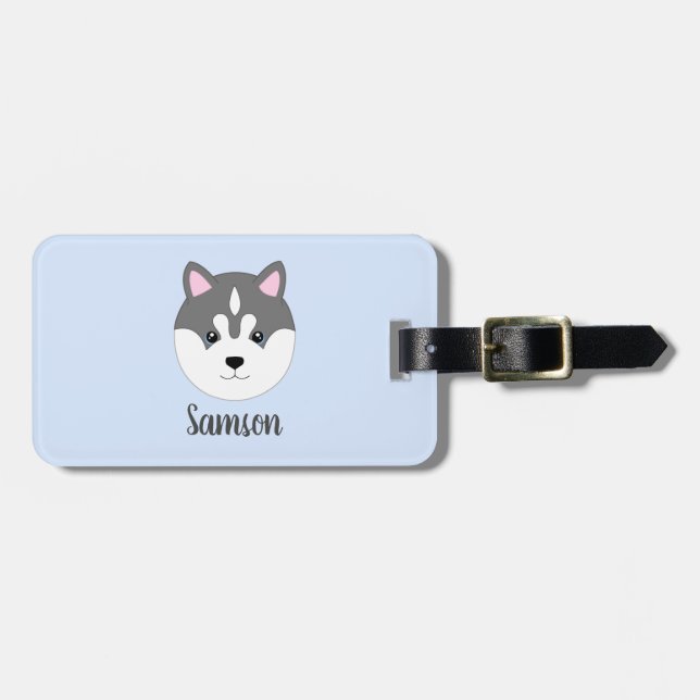 Siberian Husky Dog Luggage Tag (Front Horizontal)