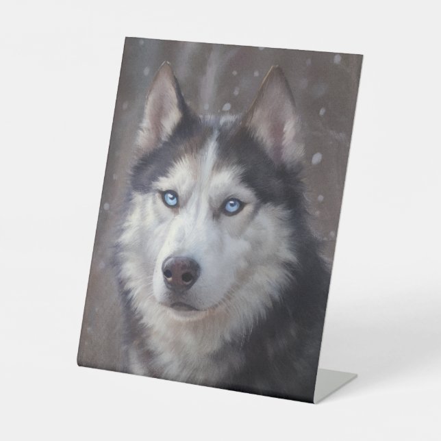 Siberian Husky Dog Pedestal Sign (Front)