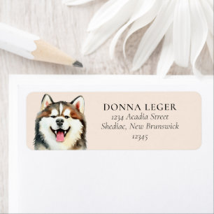 Siberian Husky Dog Personalised Address