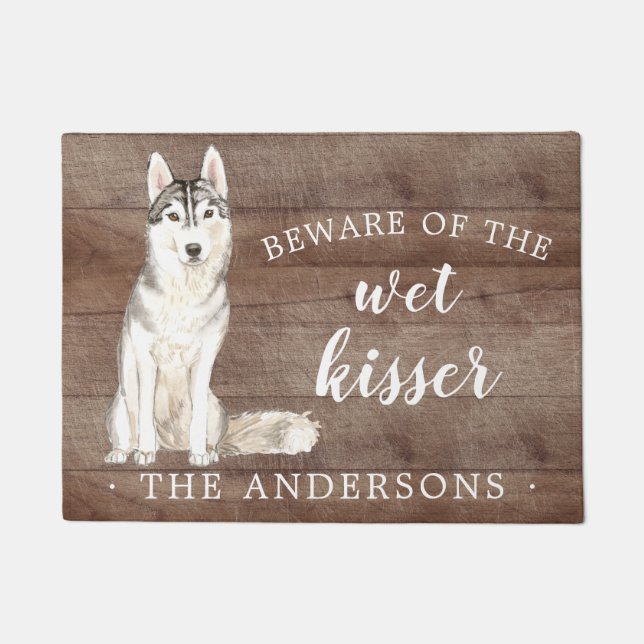 Siberian Husky.Dog Personalised Door Mat (Front)