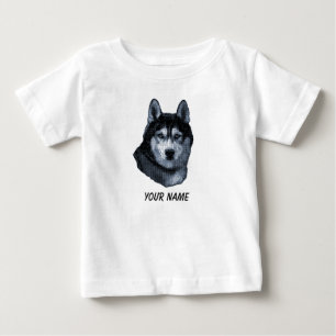 Siberian Husky Dog Pet Personalised Baby T-Shirt