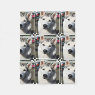 Siberian Husky Dog Photo Fleece Blanket
