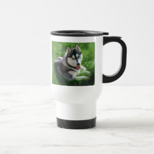 Siberian Husky Dog Plastic Travel Mug