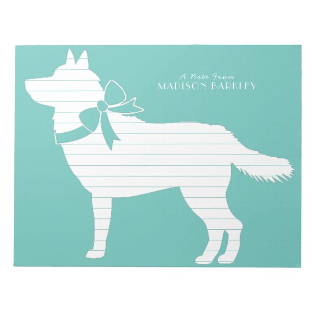 Siberian Husky Dog Puppy Malamut Notepad (Front)