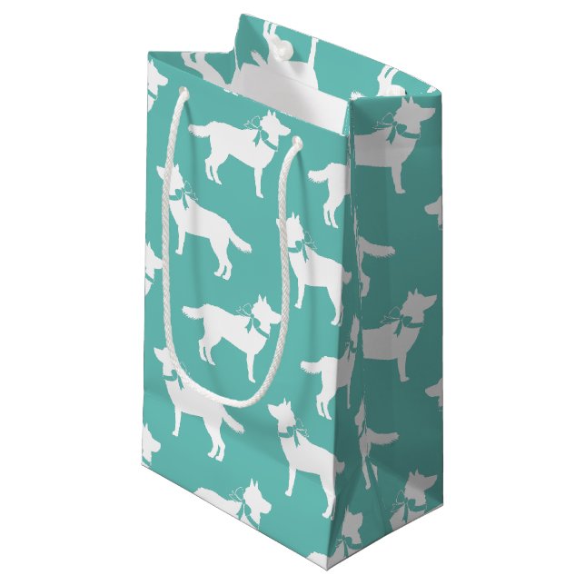 Siberian Husky Dog Puppy Malamut Small Gift Bag (Front Angled)