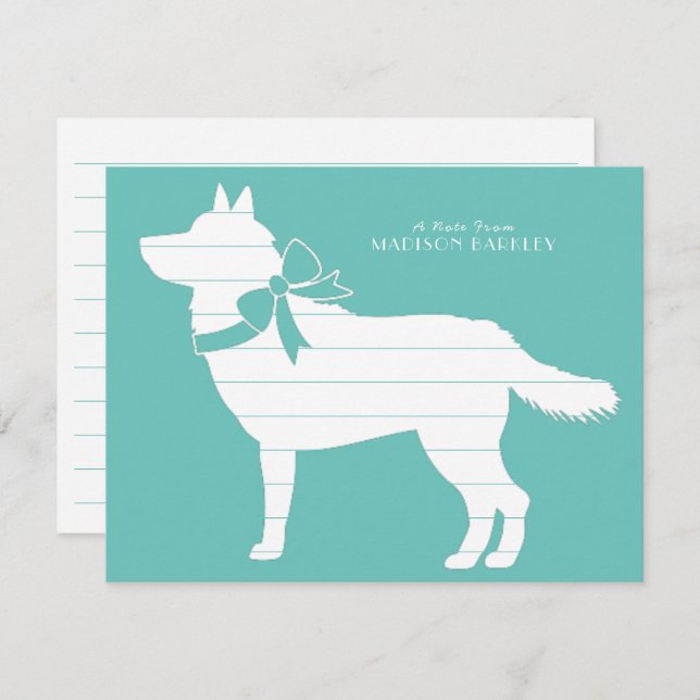 Siberian Husky Dog Puppy Malamut Thank You Card (Front/Back)