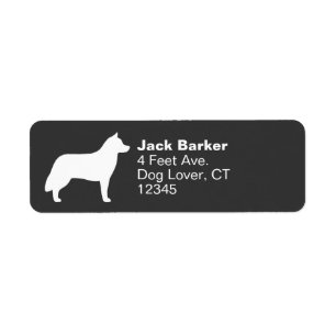 Siberian Husky Dog Silhouette Return Address