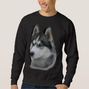 Siberian Husky Dog Slim Fit Fitted Scoop Sweatshirt