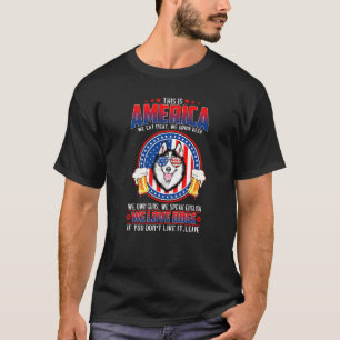 Siberian Husky Dog This America We Love Dogs 4th O T-Shirt
