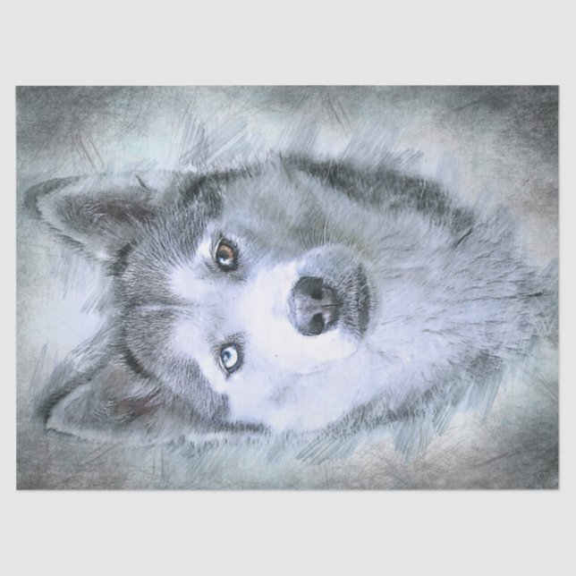 Siberian Husky Dog Tissue Paper (Front)