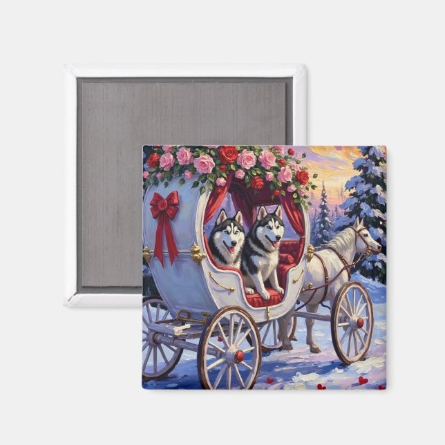 Siberian Husky Dog Valentine's Day Magnet (Front/Back)
