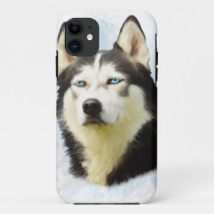 Siberian Husky Dog Water Colour Art Painting iPhone 11 Case