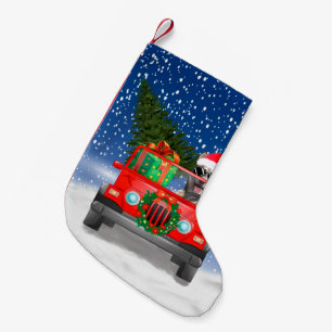 Siberian Husky dog with Christmas gifts Small Christmas Stocking