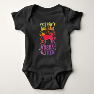 Siberian Husky Dog Wolf Funny huskies Dog Hair Baby Bodysuit