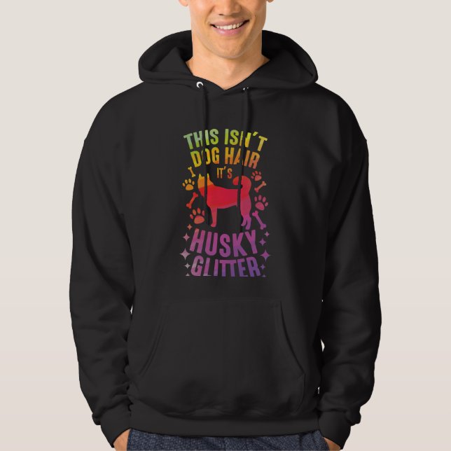 Siberian Husky Dog Wolf Funny huskies Dog Hair Hoodie (Front)