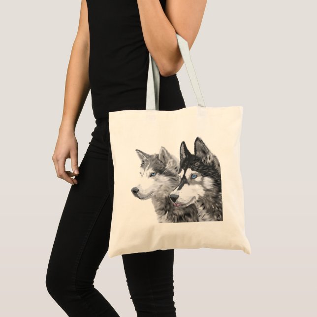 Siberian Husky Dogs Tote Bag (Front (Product))