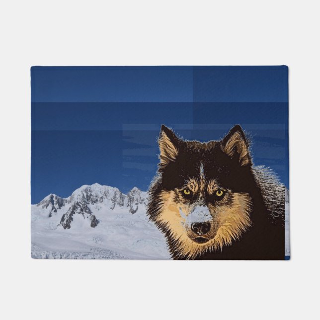 Siberian Husky Door Mat (Front)