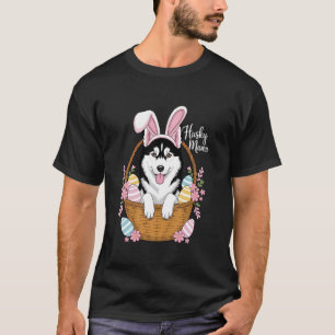 Siberian Husky Easter Bunny Eggs Hunting Funny Dog T-Shirt