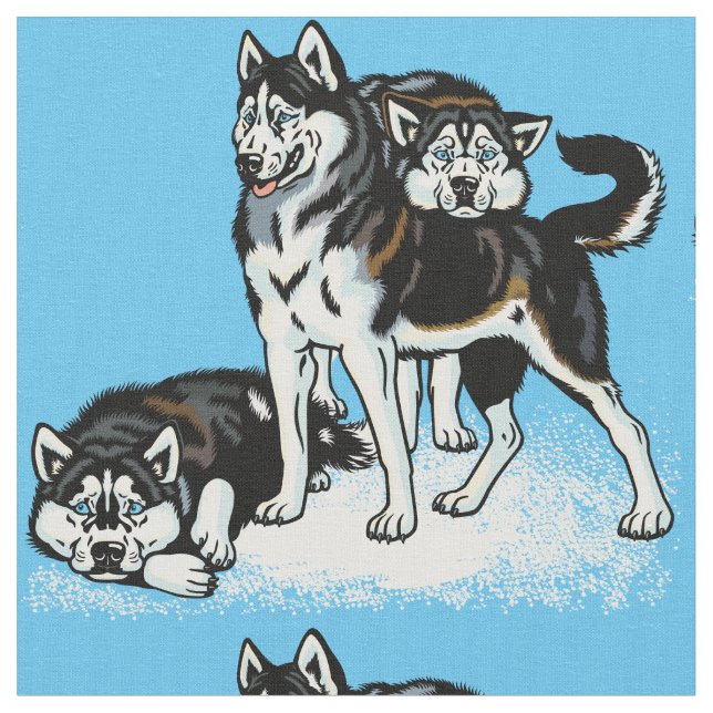 siberian husky fabric (Close Up)
