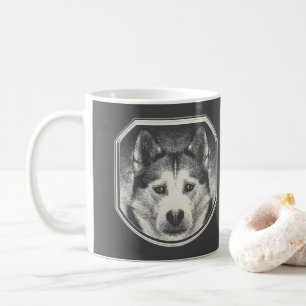 SIBERIAN HUSKY FACE COFFEE MUG