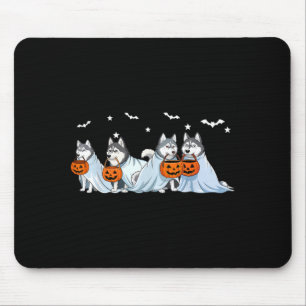 Siberian Husky Ghost Funny Halloween Dog Lover Mouse Mat