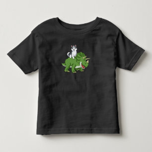 Siberian Husky Gifts Kids Triceratops Dinosaur Toddler T-Shirt