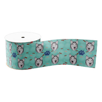 Siberian Husky Grosgrain Ribbon