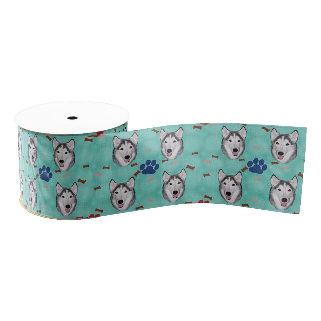 Siberian Husky Grosgrain Ribbon (Spool)