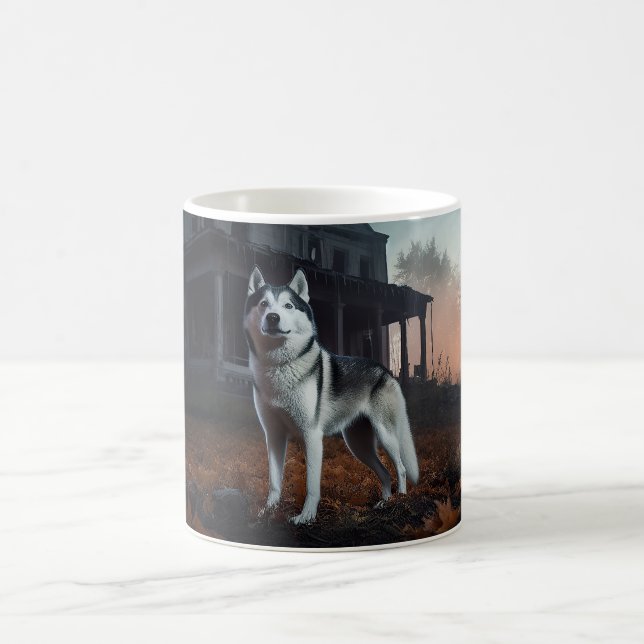 Siberian Husky Halloween Scary  Coffee Mug (Center)