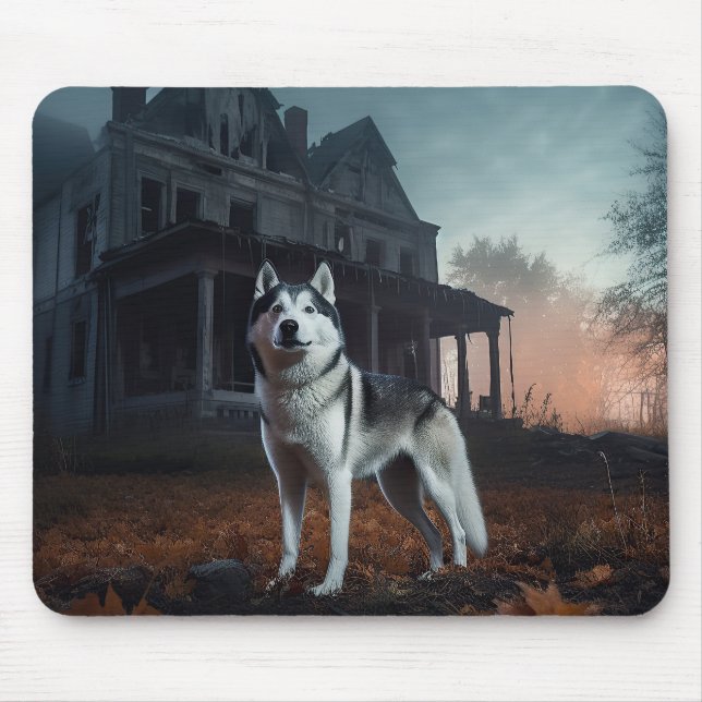 Siberian Husky Halloween Scary  Mouse Mat (Front)