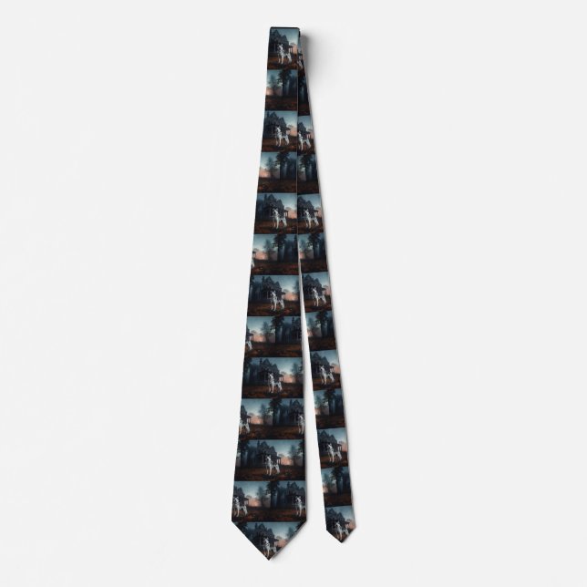 Siberian Husky Halloween Scary  Tie (Front)