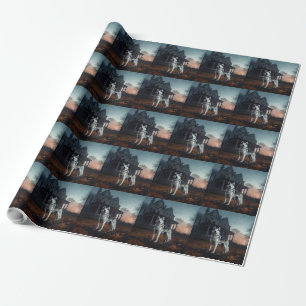 Siberian Husky Halloween Scary  Wrapping Paper