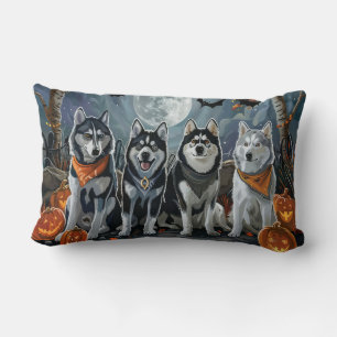 Siberian Husky Halloween Spooky  Lumbar Cushion