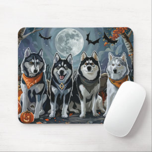 Siberian Husky Halloween Spooky  Mouse Mat