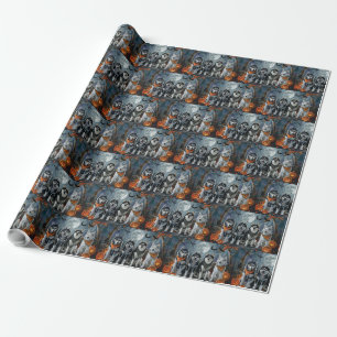 Siberian Husky Halloween Spooky  Wrapping Paper